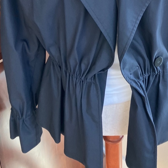 Theory Trench Jacket - Navy Blue - Size Large - Picture 2 of 7